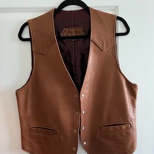 Vintage Wind River Leather Western Vest